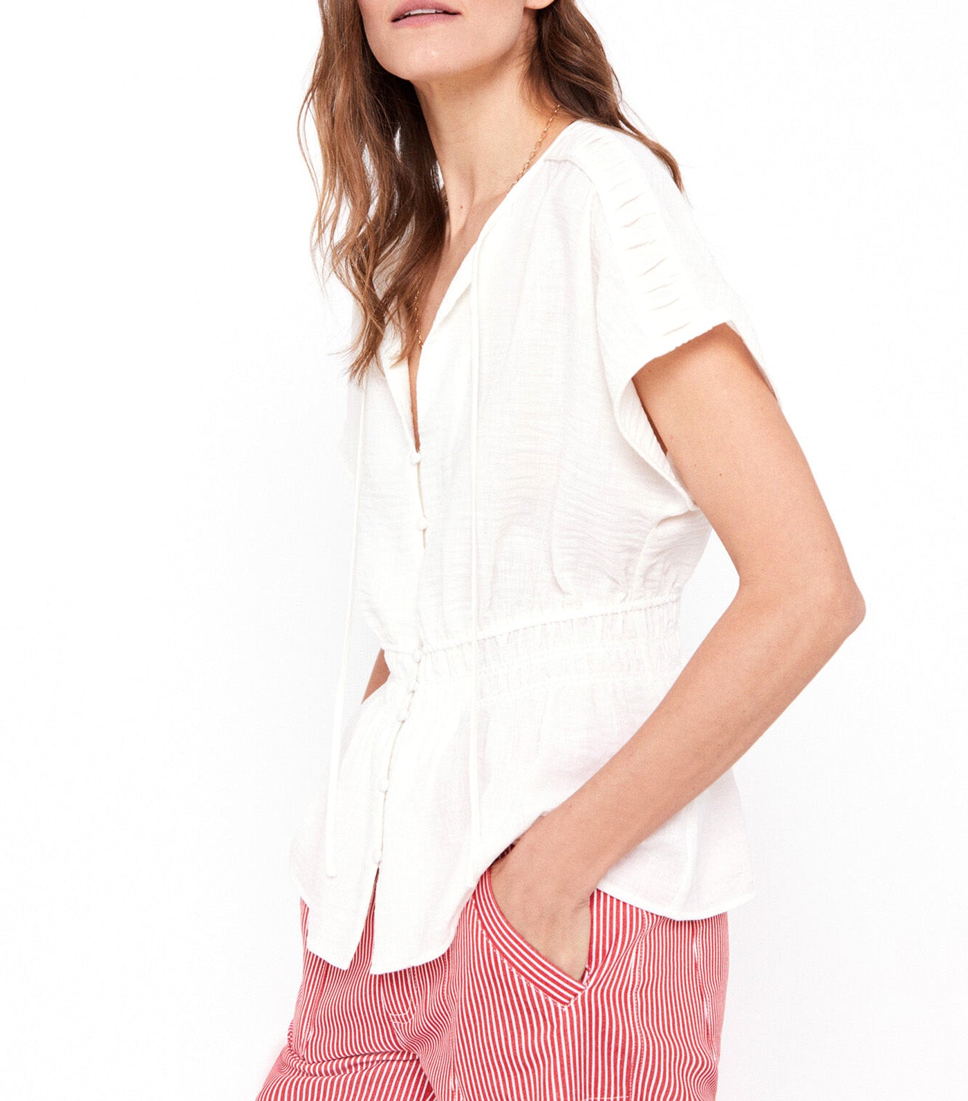 Elasticated Blouse White