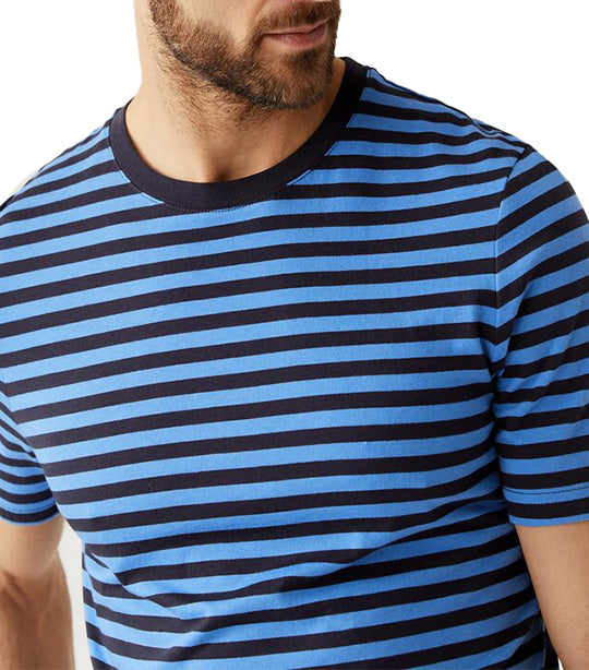 Pure Cotton Striped T-Shirt Dark Navy