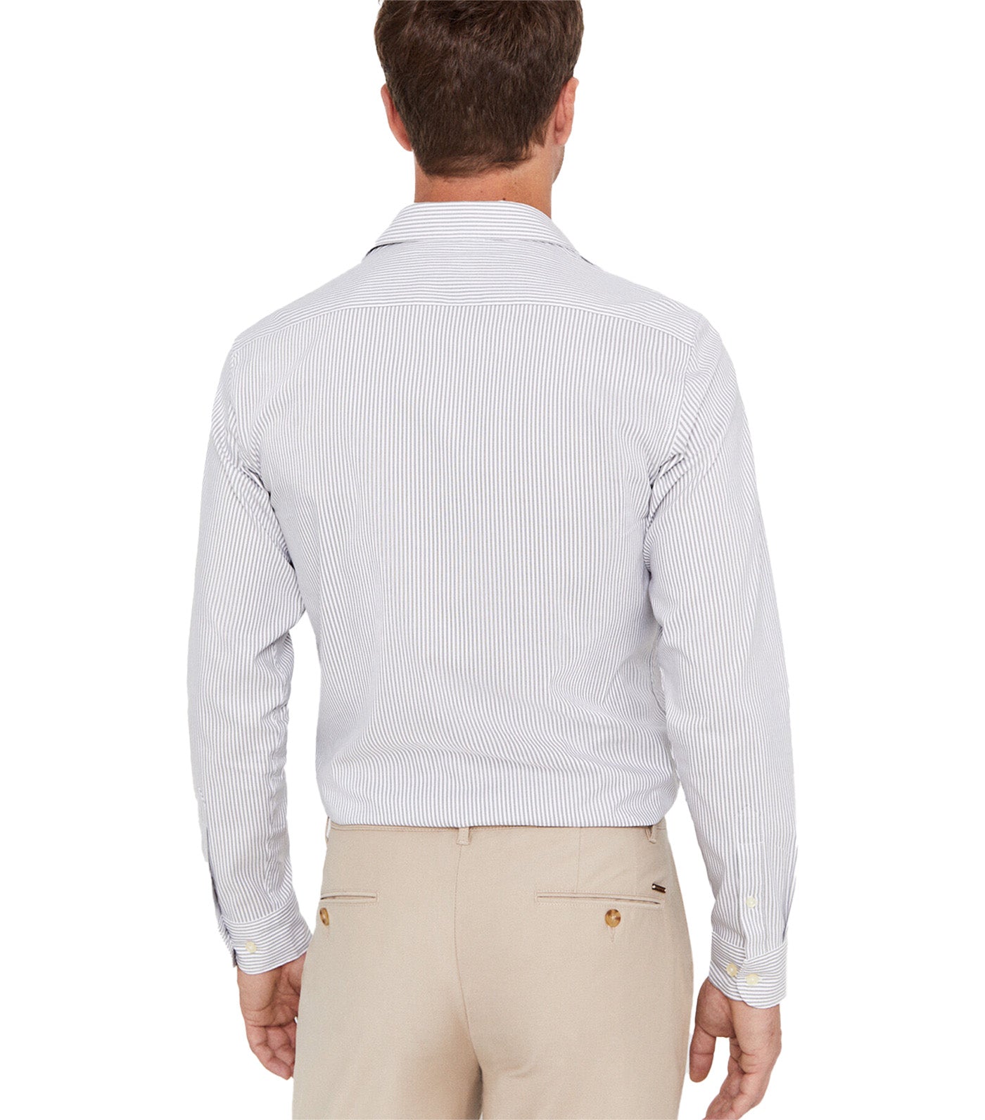 Coolmax Slim Fit Striped Shirt Light Gray