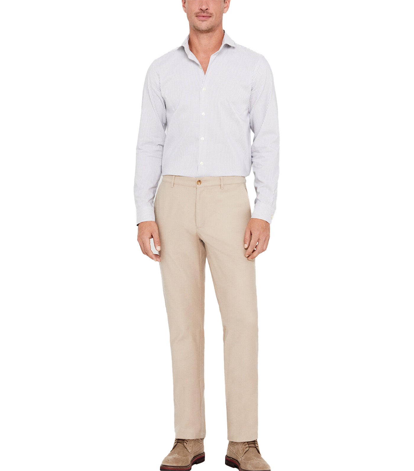 Coolmax Slim Fit Striped Shirt Light Gray