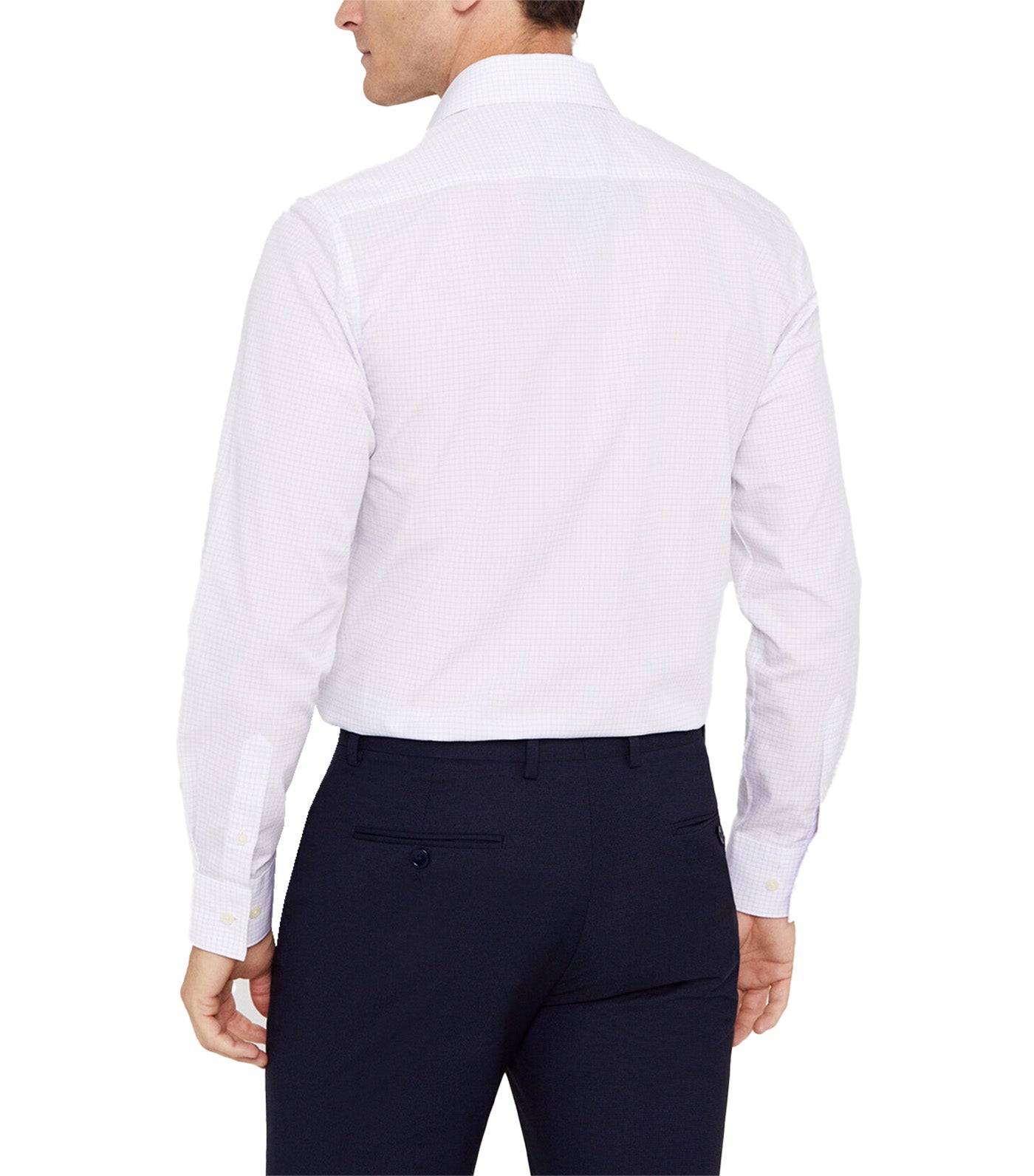 Easy Iron Checkered Dress Shirt Light Blue