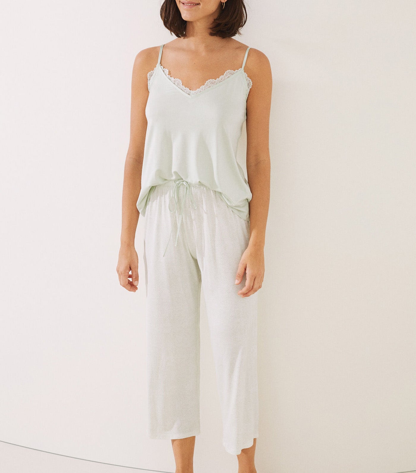 Long Vest Pyjamas Light Green