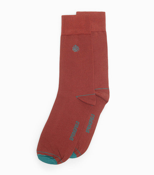 Basic Embroidered Logo Socks Orange