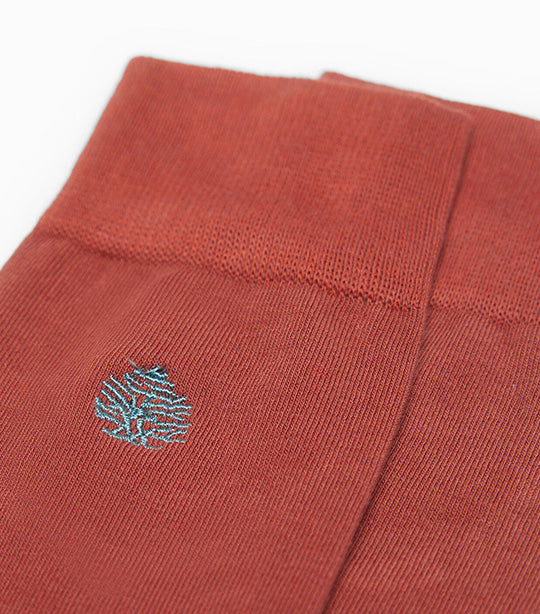 Basic Embroidered Logo Socks Orange