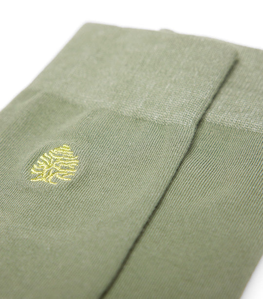 Basic Embroidered Logo Socks Dark Khaki