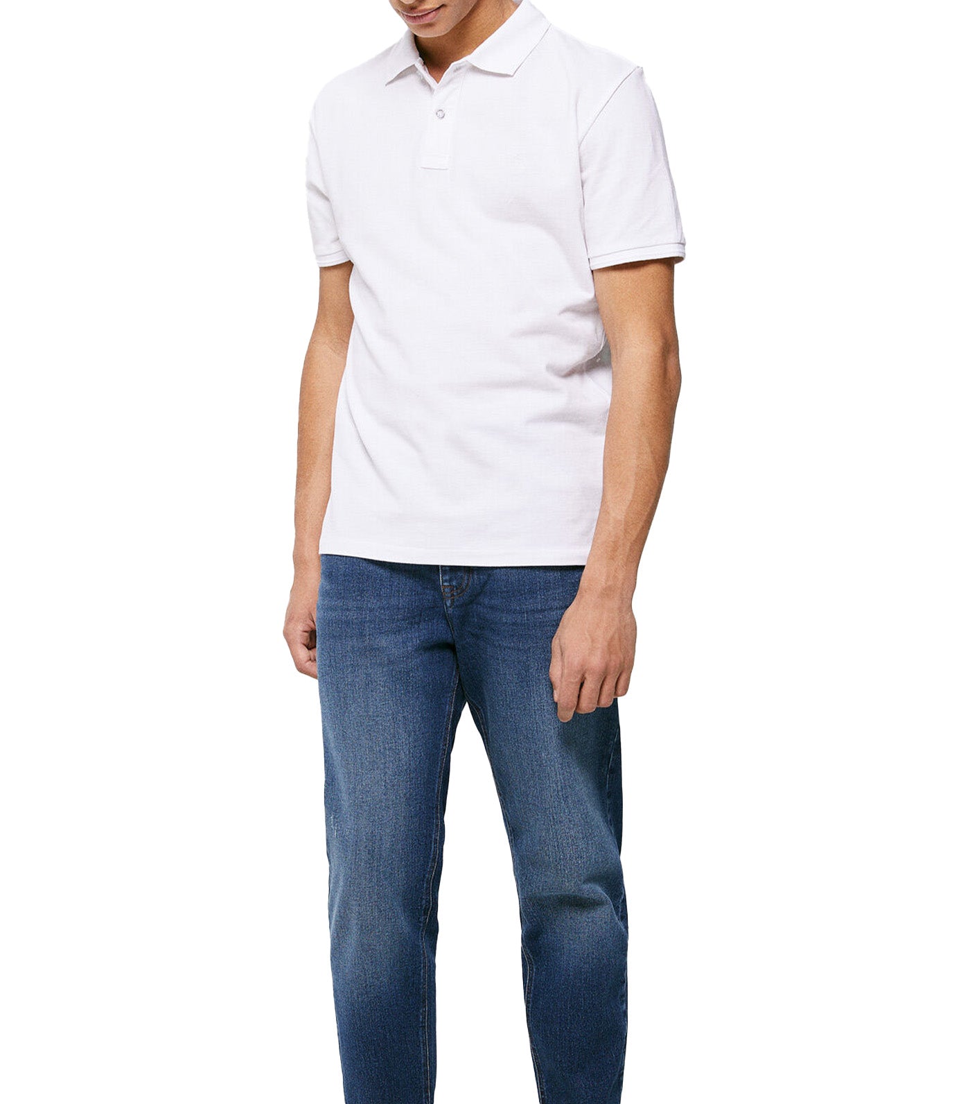 Essential Slim Fit Piqué Polo Shirt White