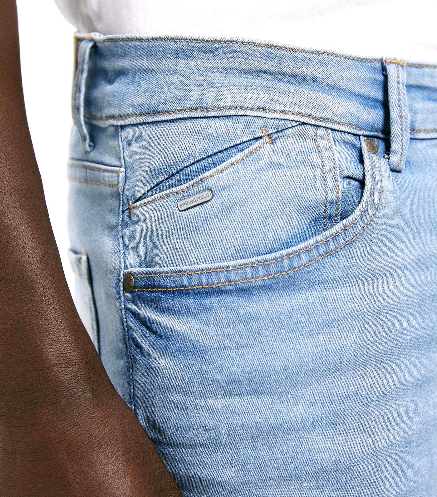 Medium-Light Wash Skinny Jeans Blue