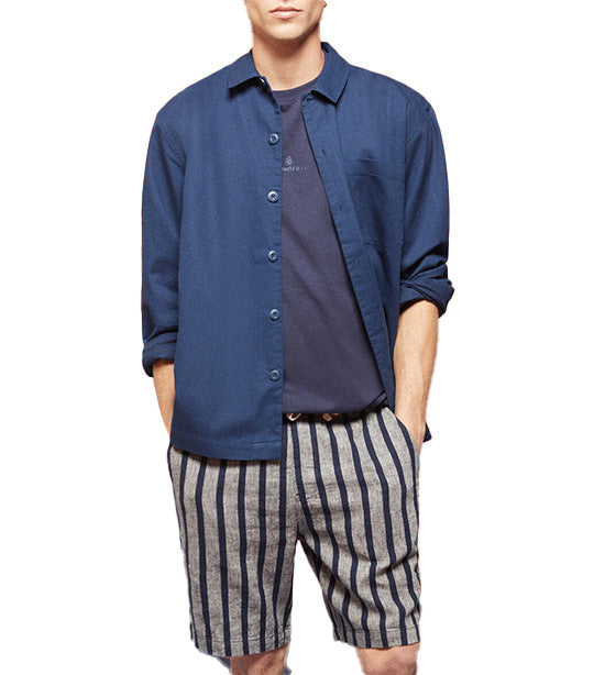 Linen Overshirt Dark Blue