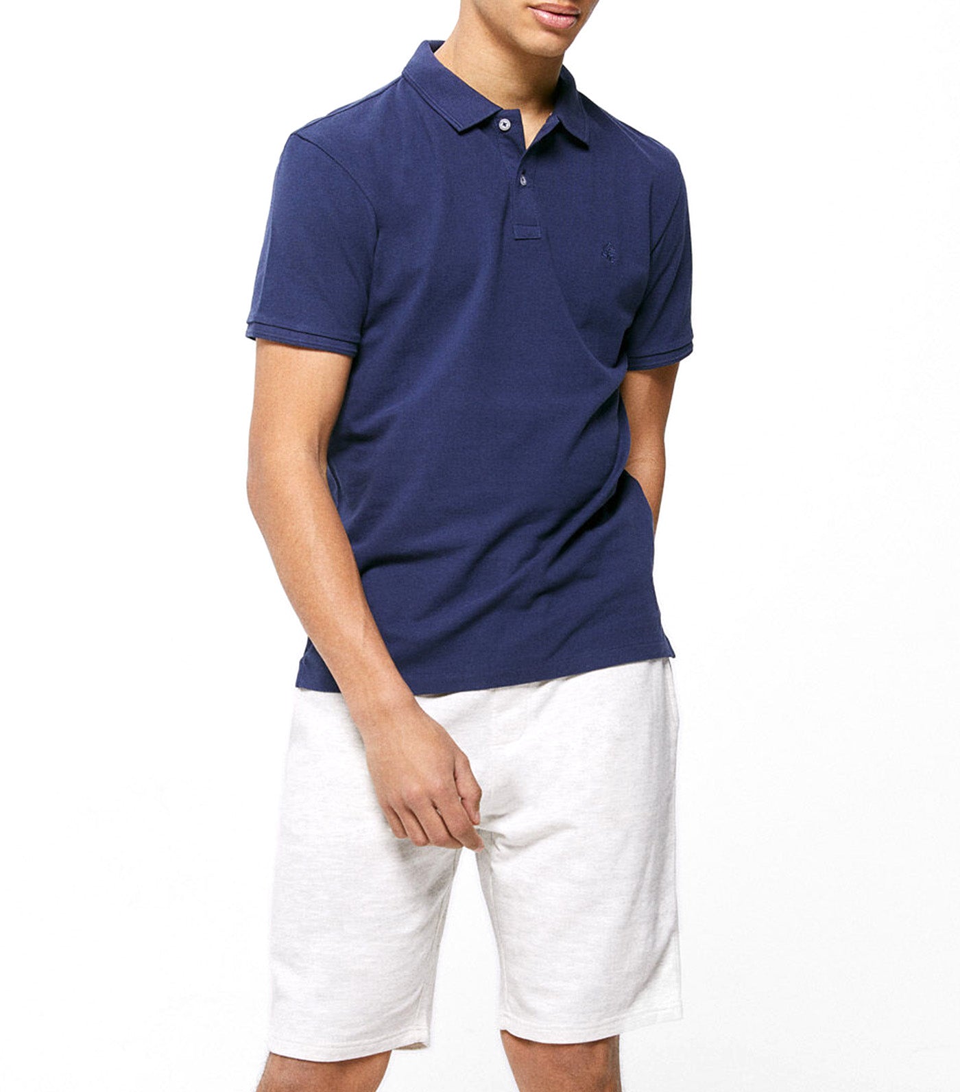 Essential Slim Fit Piqué Polo Shirt Blue