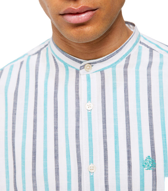 Light Mandarin Shirt Multi Stripe