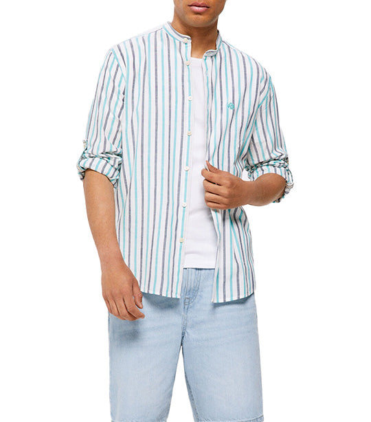 Light Mandarin Shirt Multi Stripe