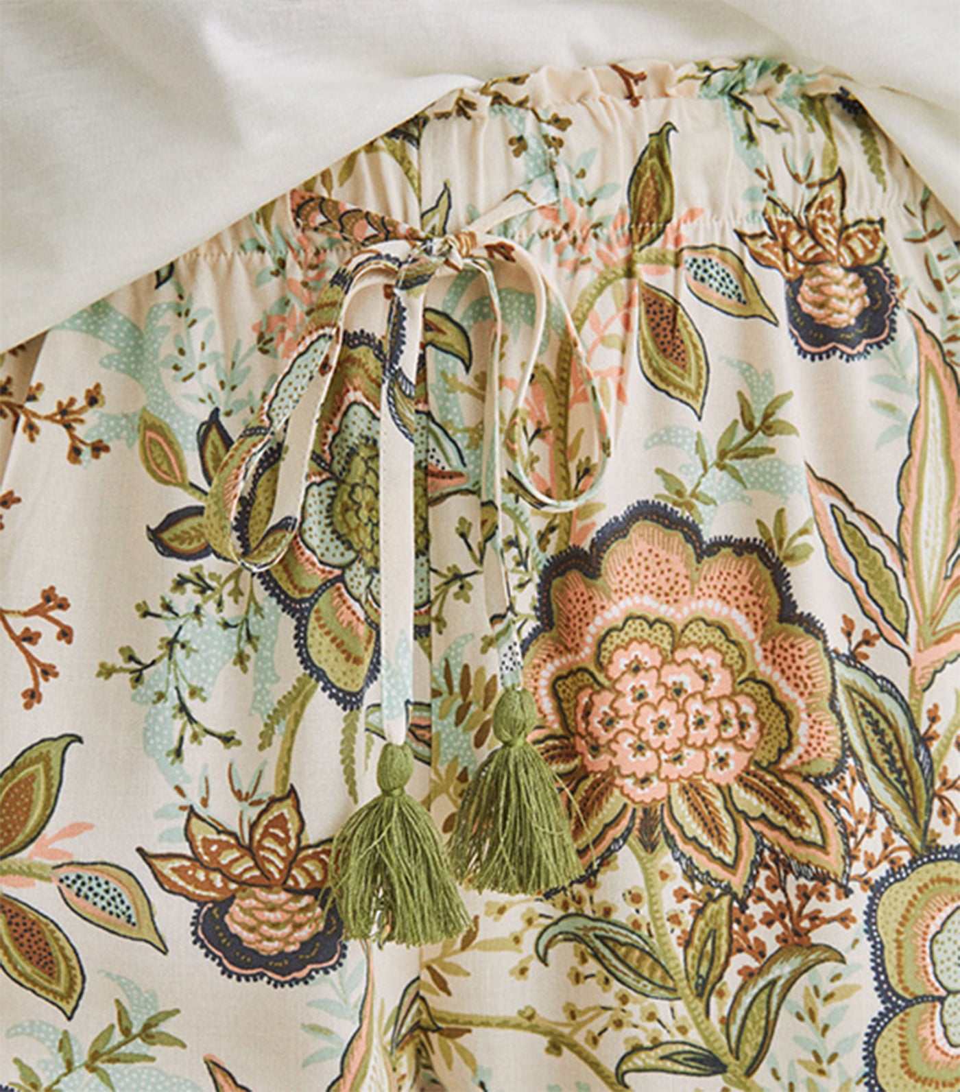 Printed Long Straight Trousers Green