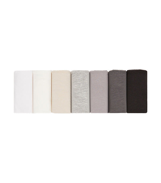 Seven-Pack Classic Cotton Panties Assorted Neutral