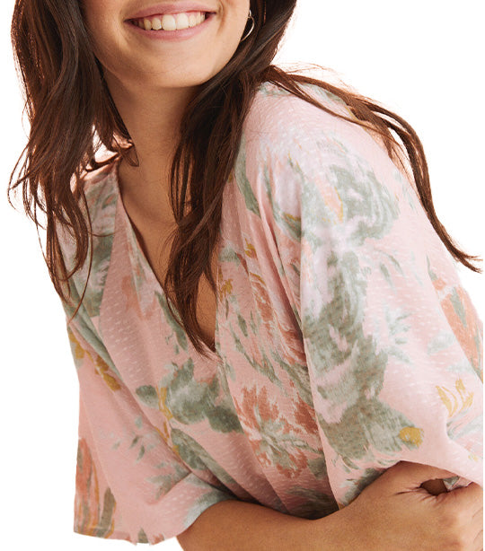 Long Printed Nightgown Pink