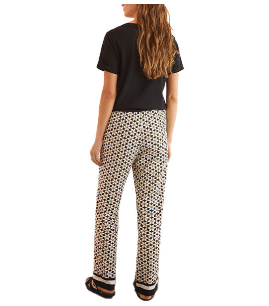Geometric Print Pyjama Bottoms Black
