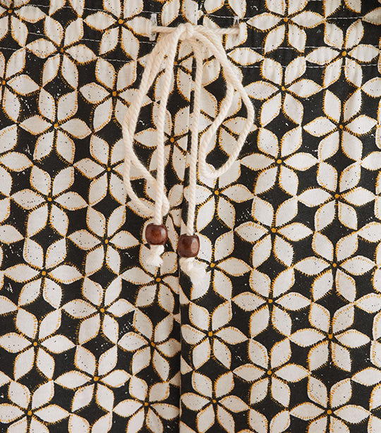 Geometric Print Pyjama Bottoms Black