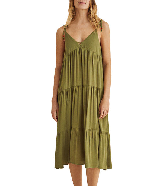 Long Strappy Dress Green