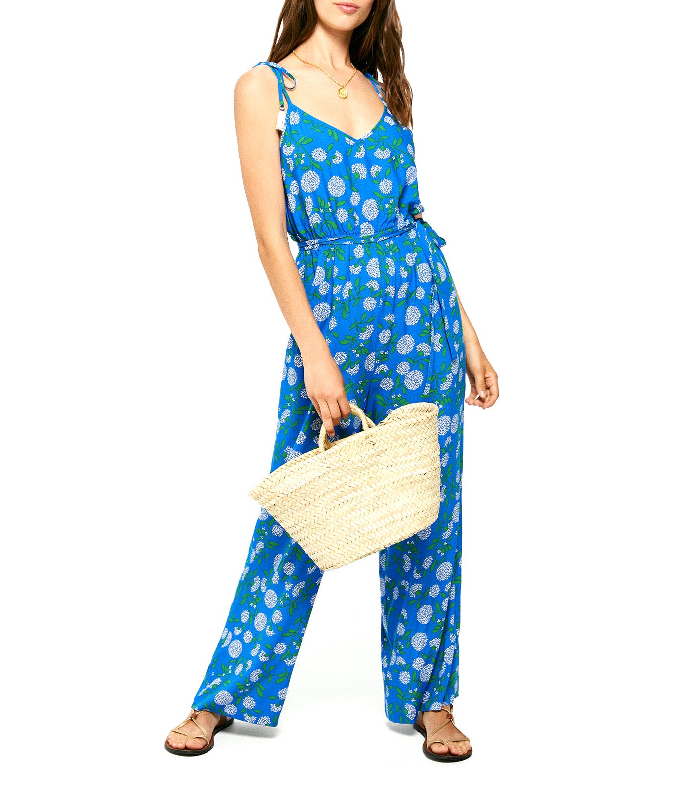 Bow Strap Jumpsuit Blue