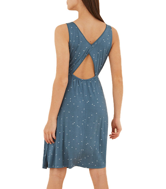 Floral Midi Nightgown Blue