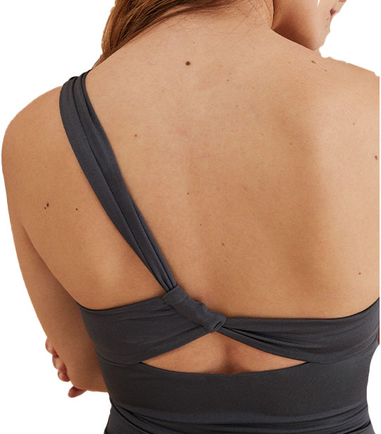Asymmetric Shaping Swimsuit Gray
