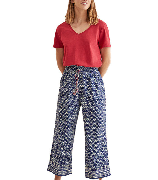 Zigzag Capri Trousers Blue