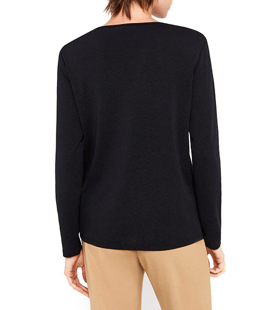 Appliqué Top with Chain Black