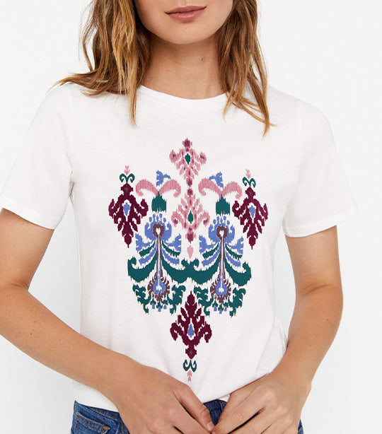 Printed Cotton T-Shirt White