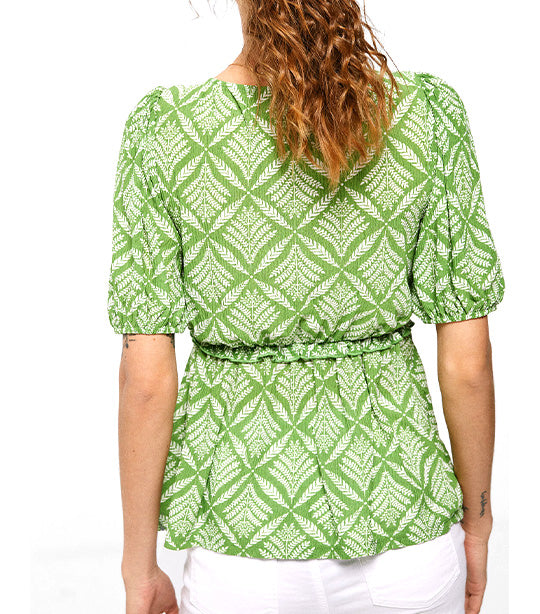 Printed Fluid Top Green