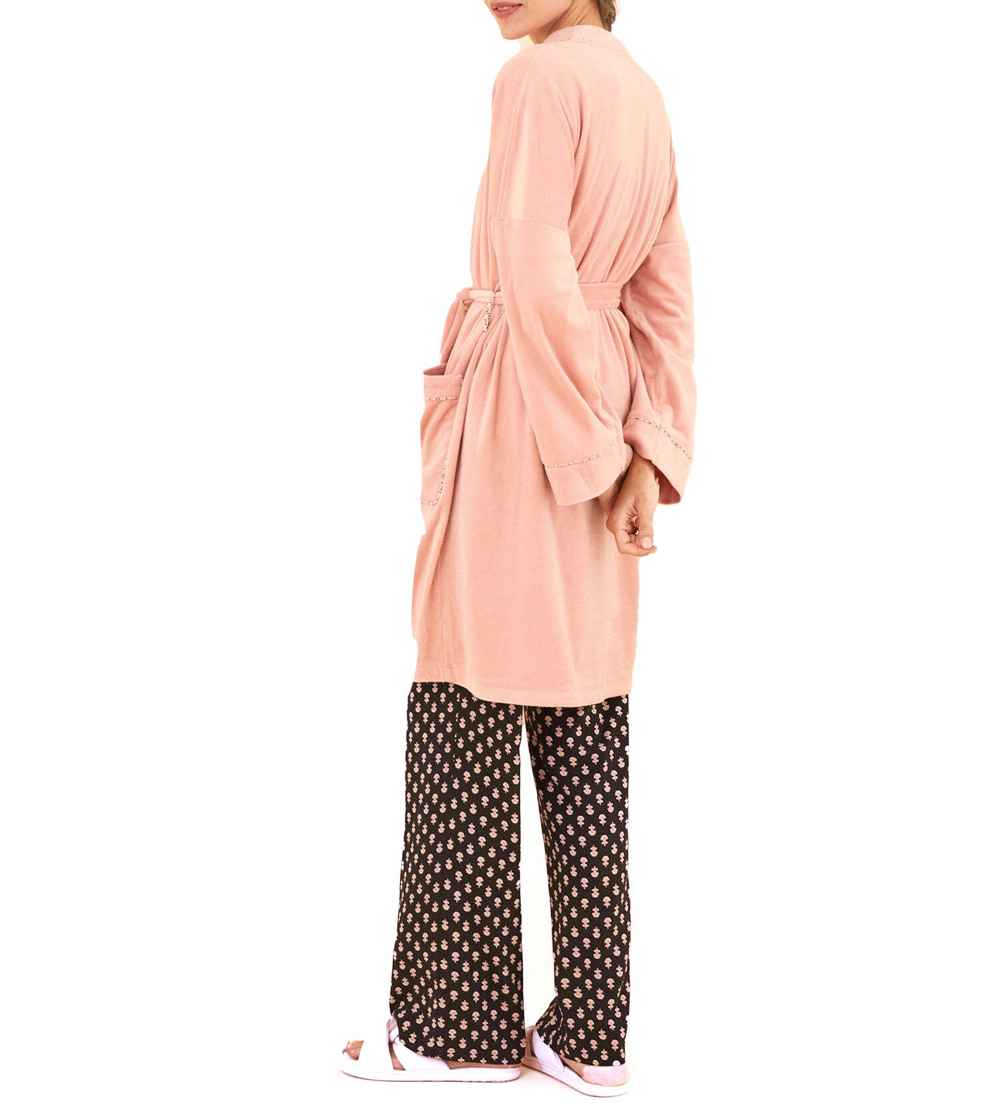 Pink Velvet Midi Robe