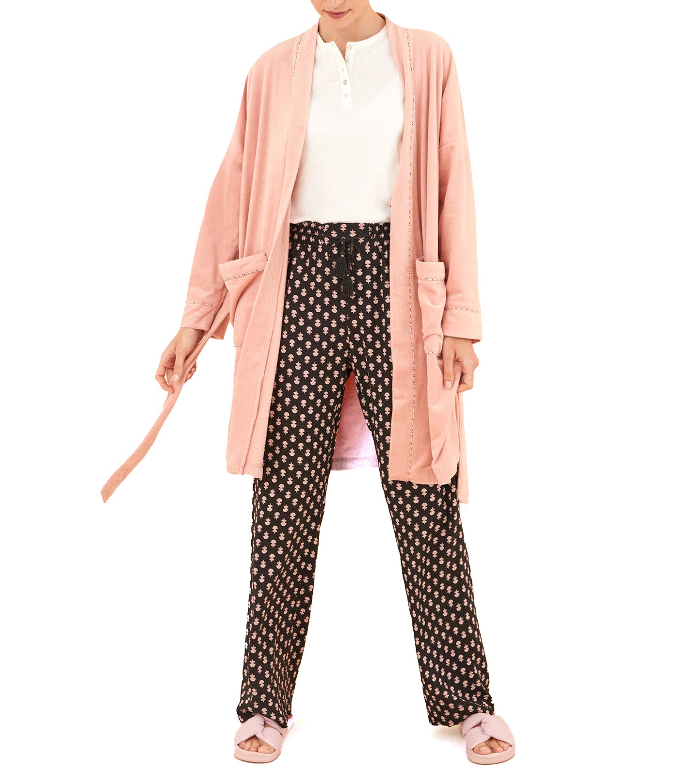 Pink Velvet Midi Robe