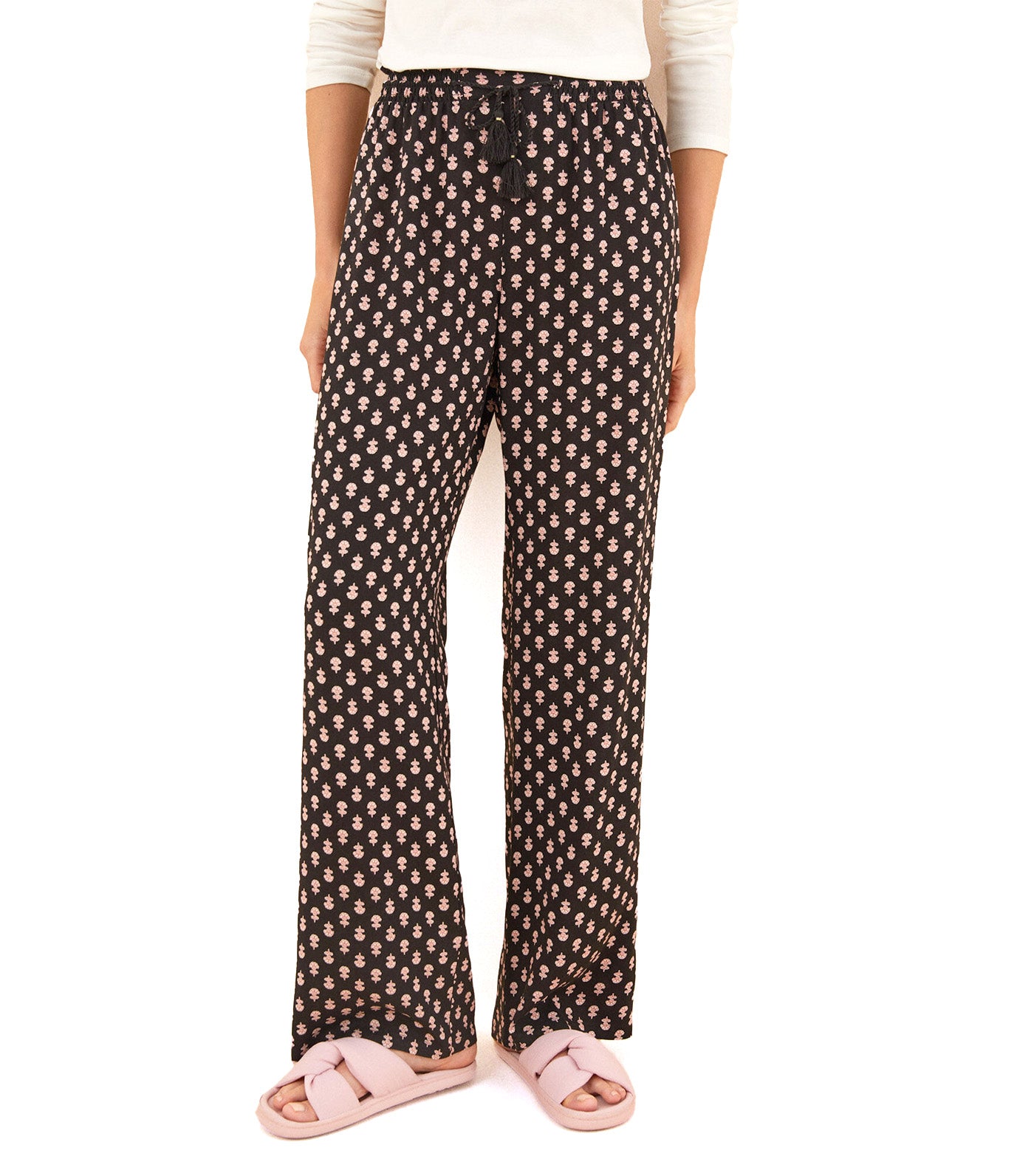 Long Fluid Black Seal Pants