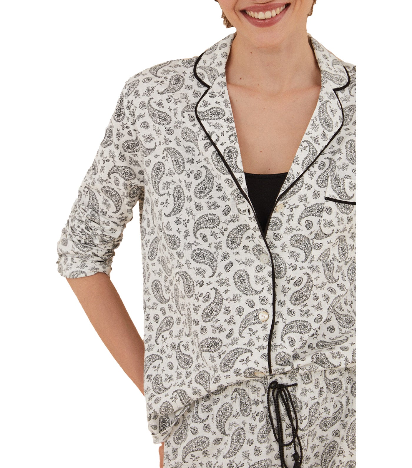 White Boho Cotton Classic Pajamas