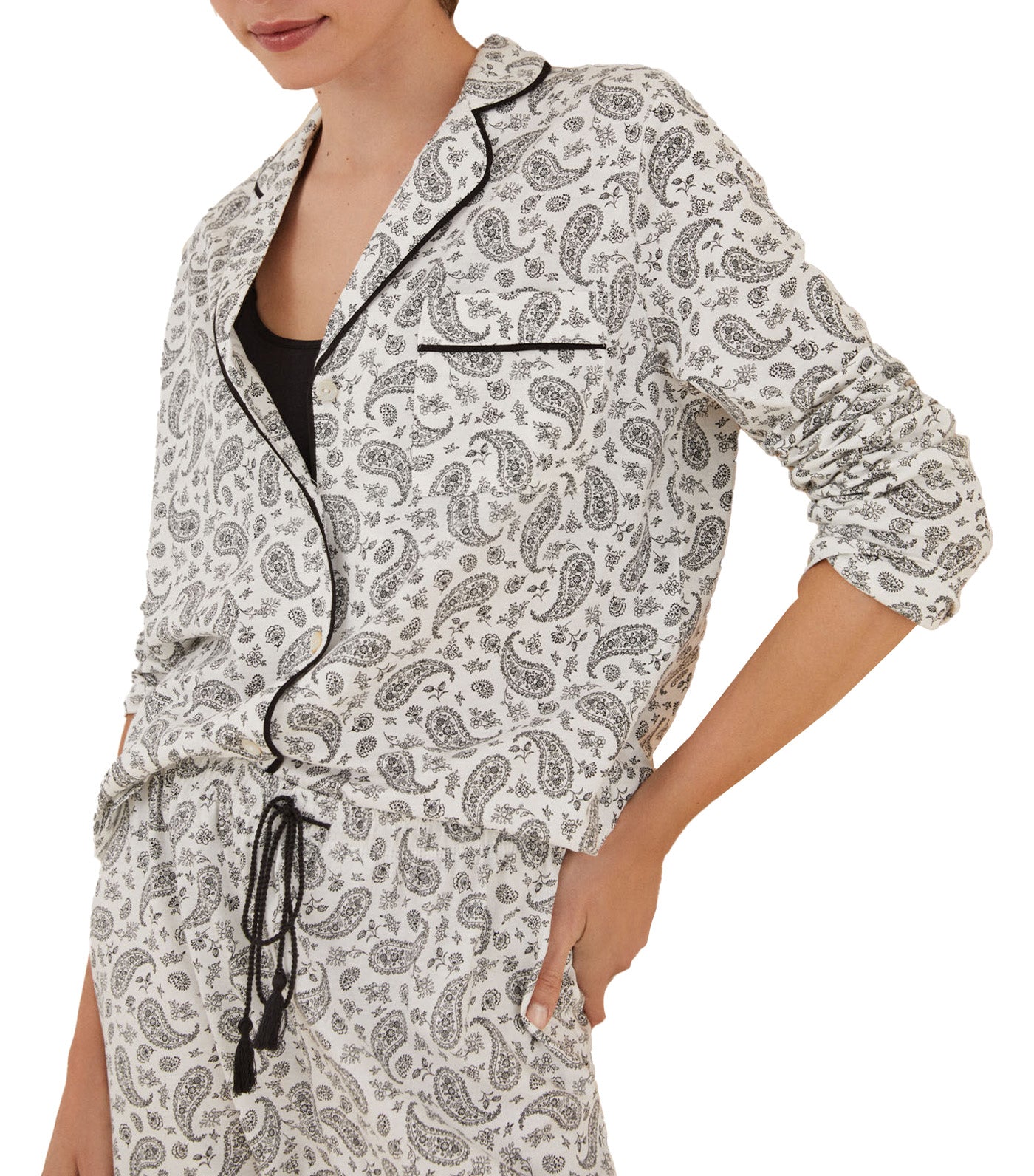 White Boho Cotton Classic Pajamas