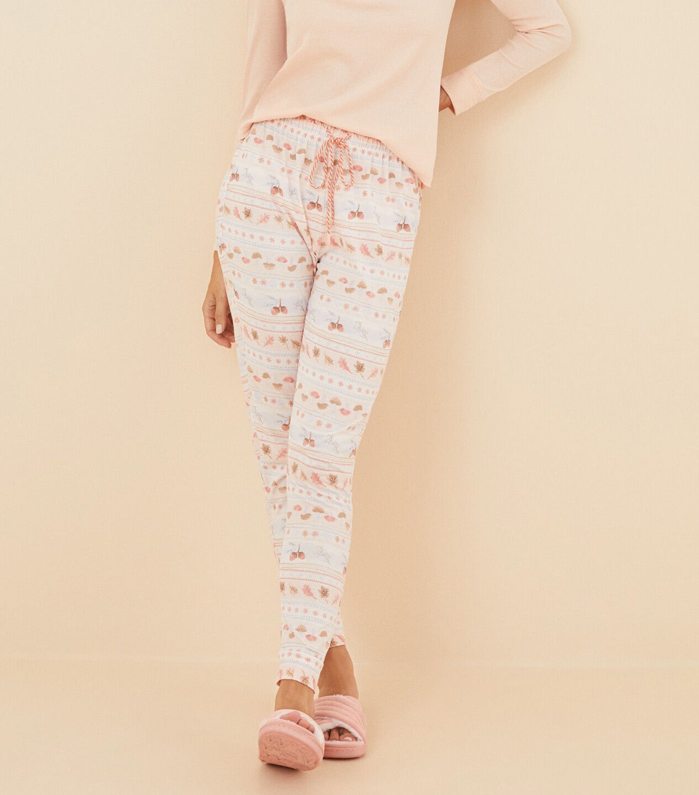 Long Cotton Pajama Bottoms Multicolor