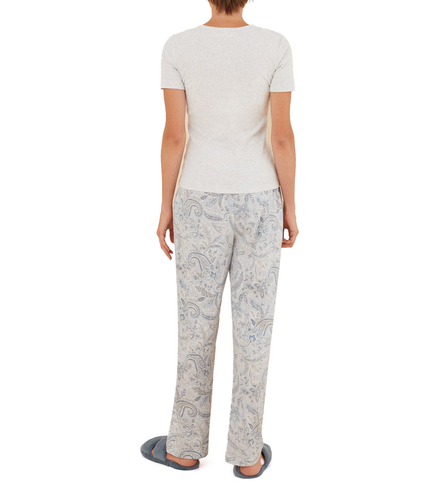 Long Paisley Pajama Gray