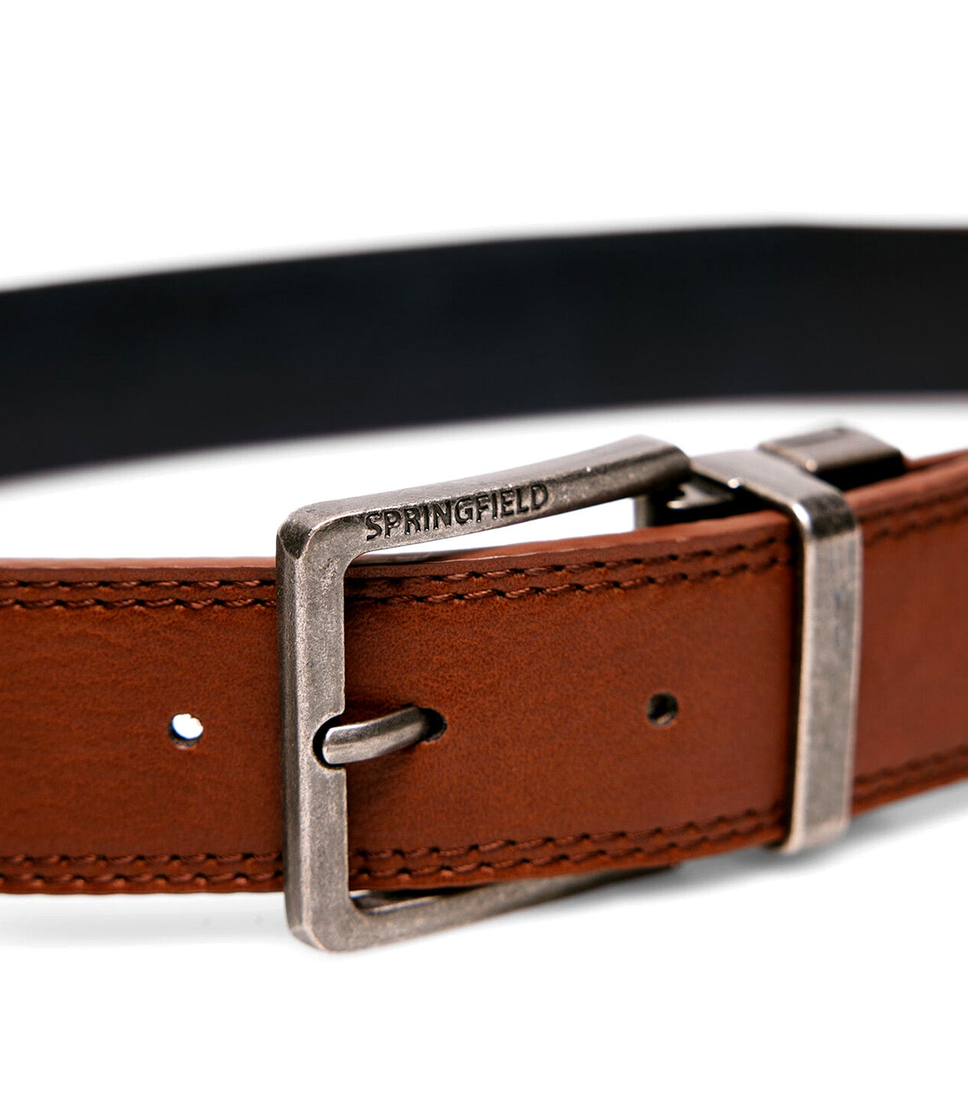 Reversible Denim Belt Dark Brown