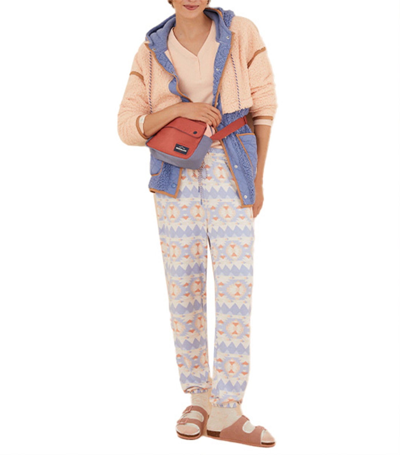 Cozy Ethnic Print Jersey-Knit Bottoms Multi