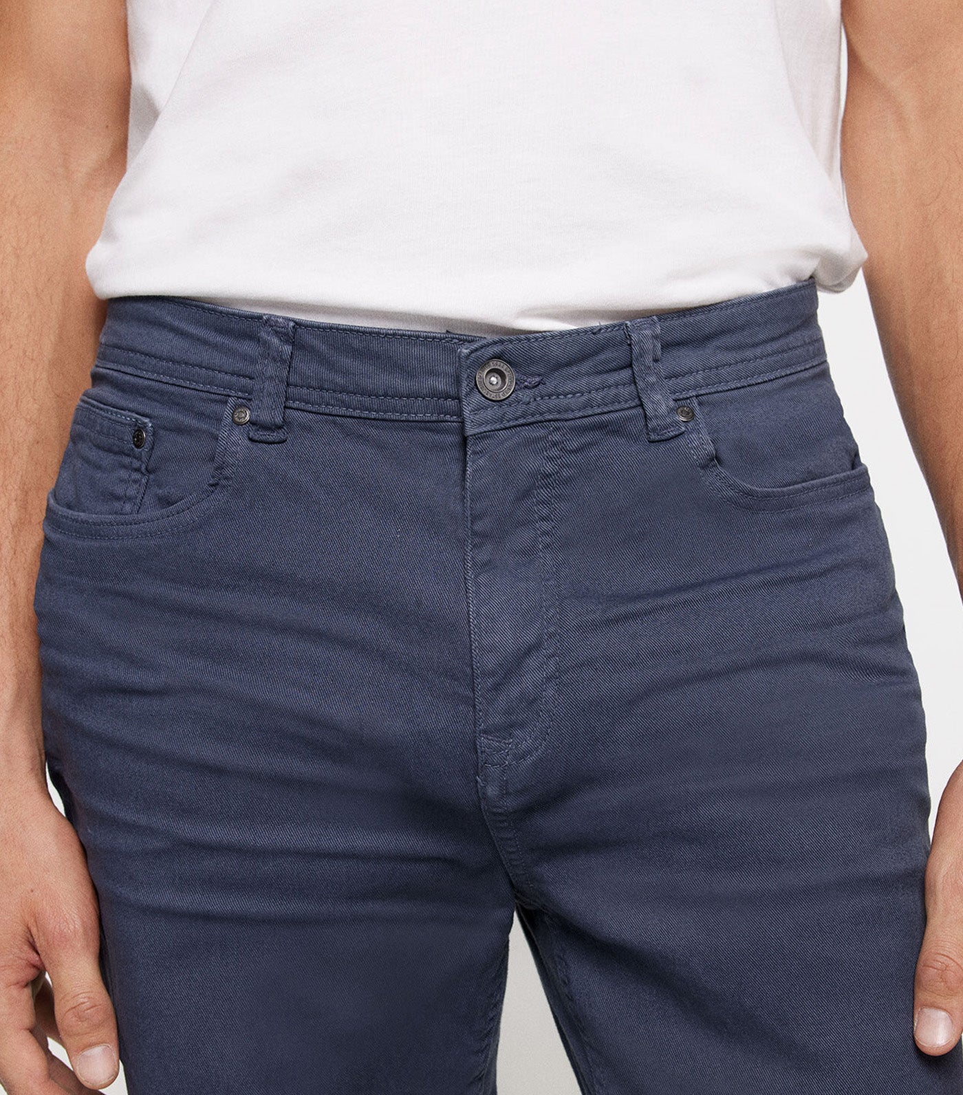 Washed Regular Color 5-Pocket Pants Blue