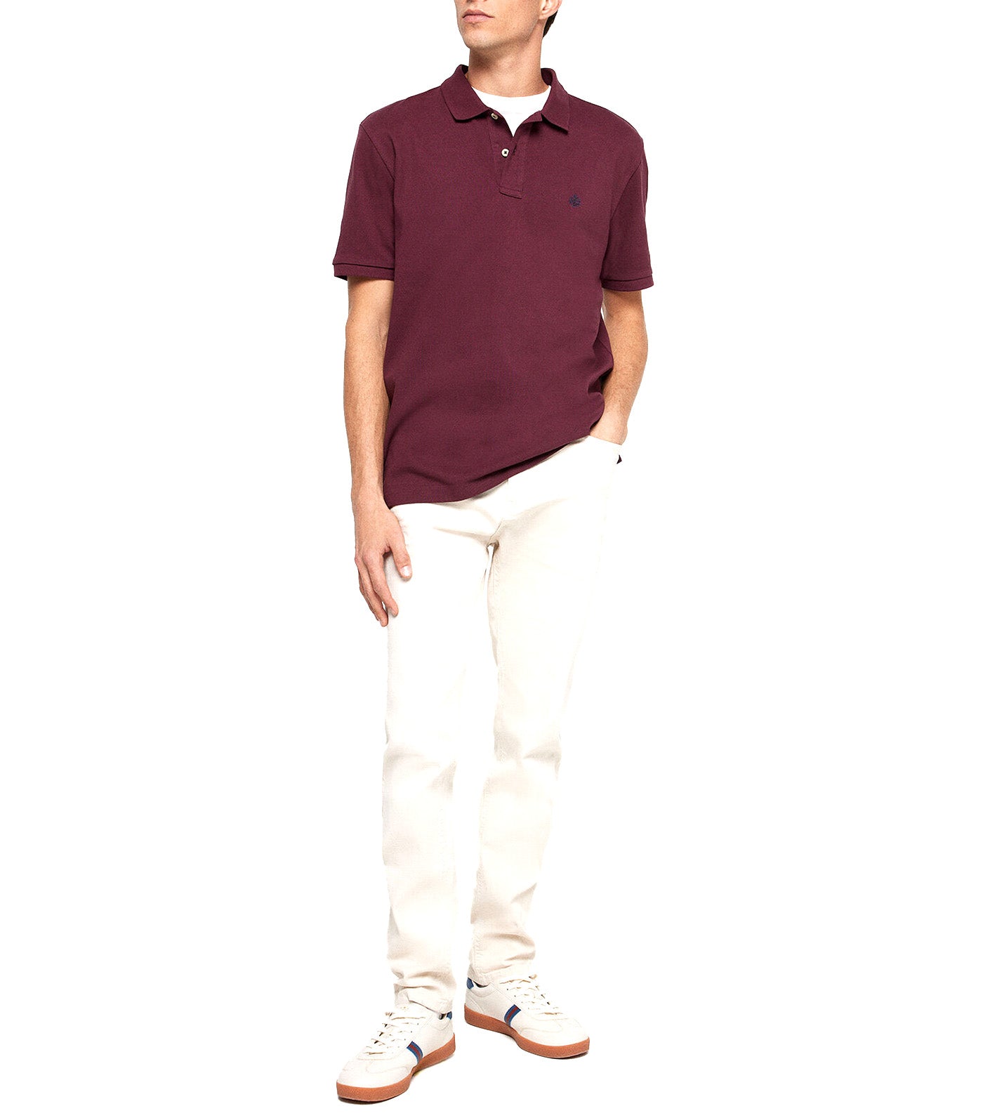 Basic Pique Polo Maroon