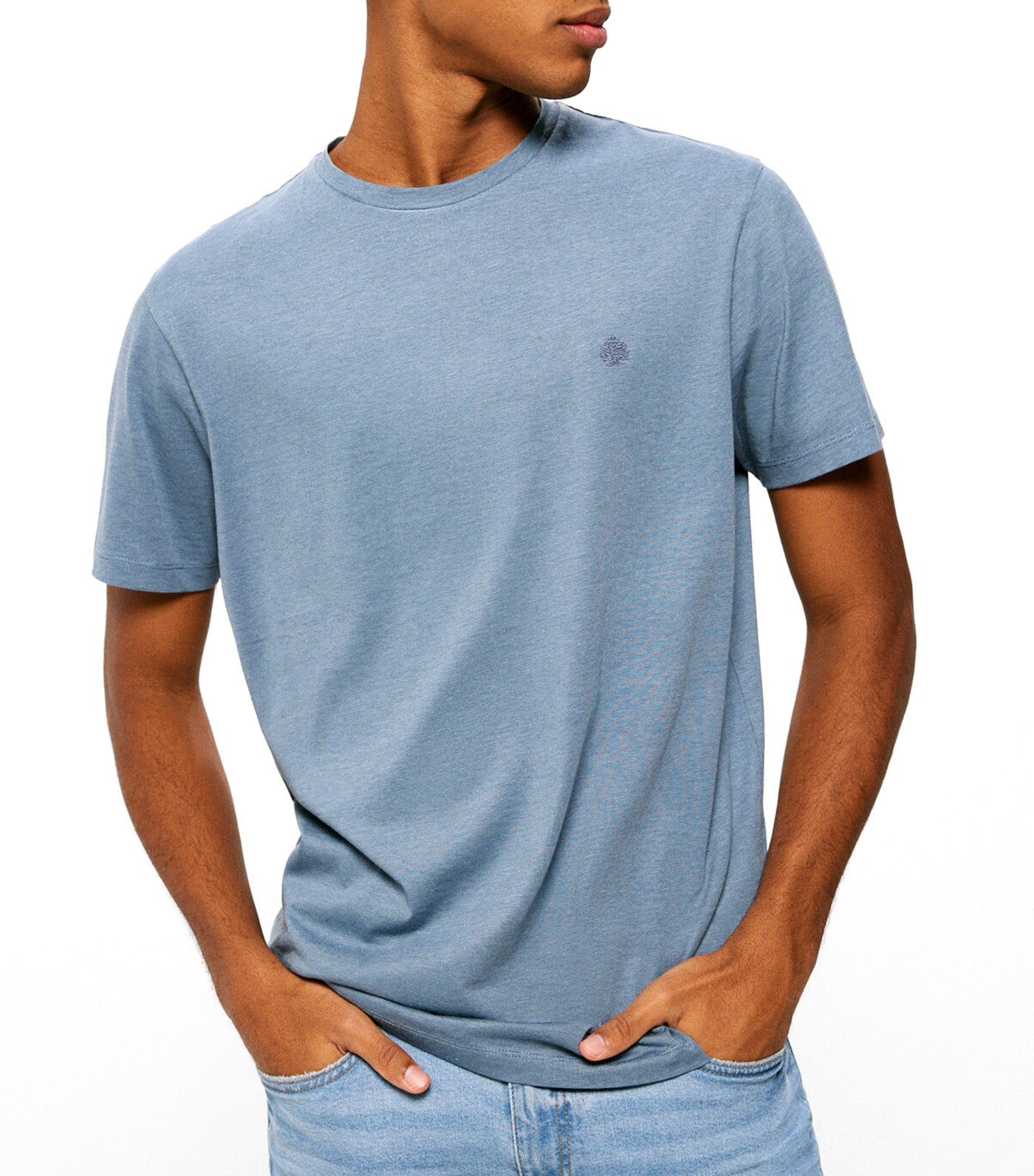 Microstripe T-Shirt Light Blue