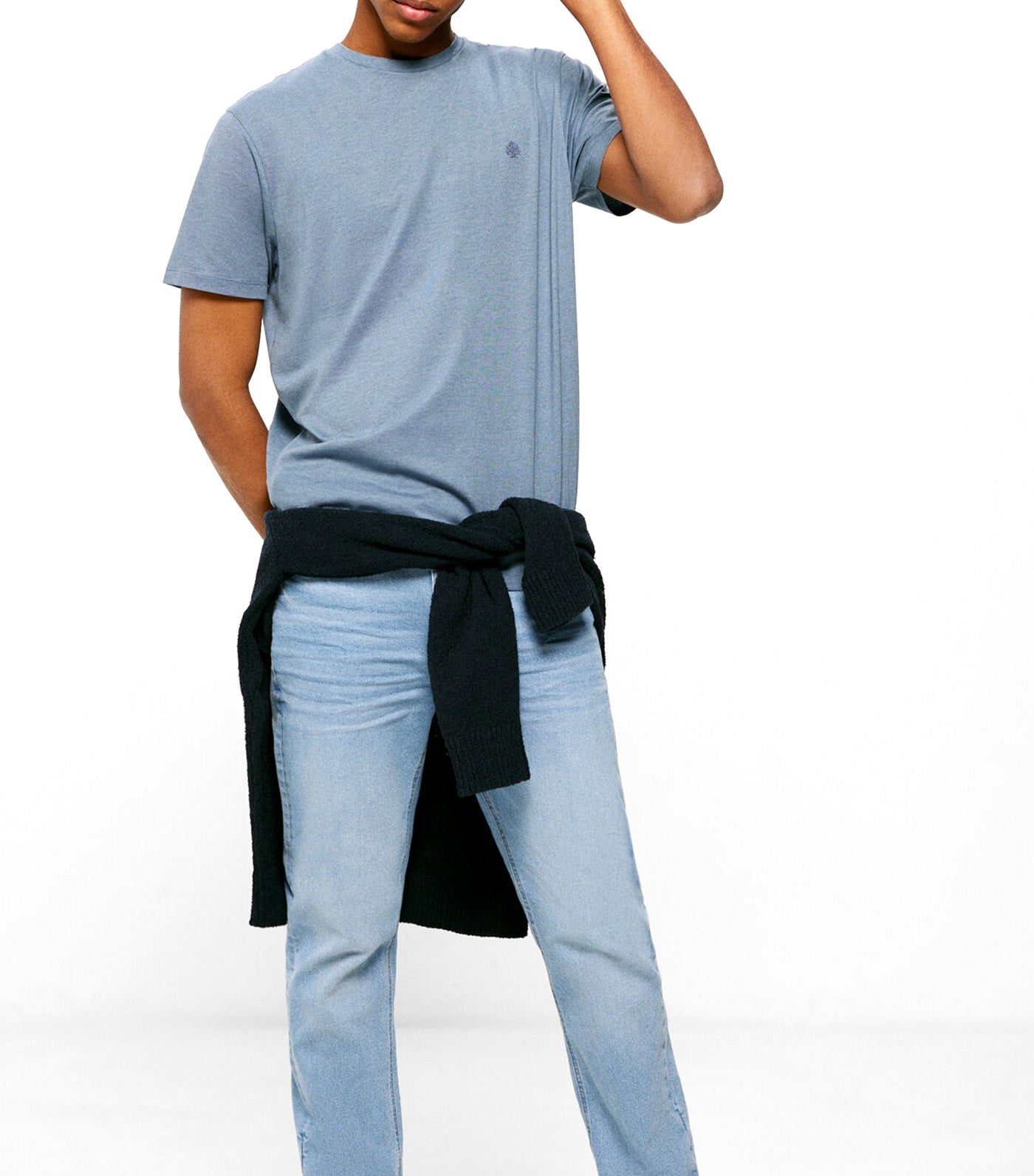 Microstripe T-Shirt Light Blue