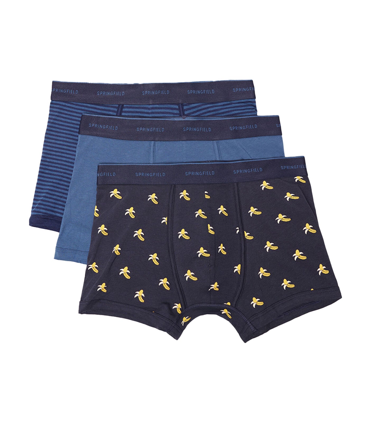 Pack Of 3 Banana Boxers Blue