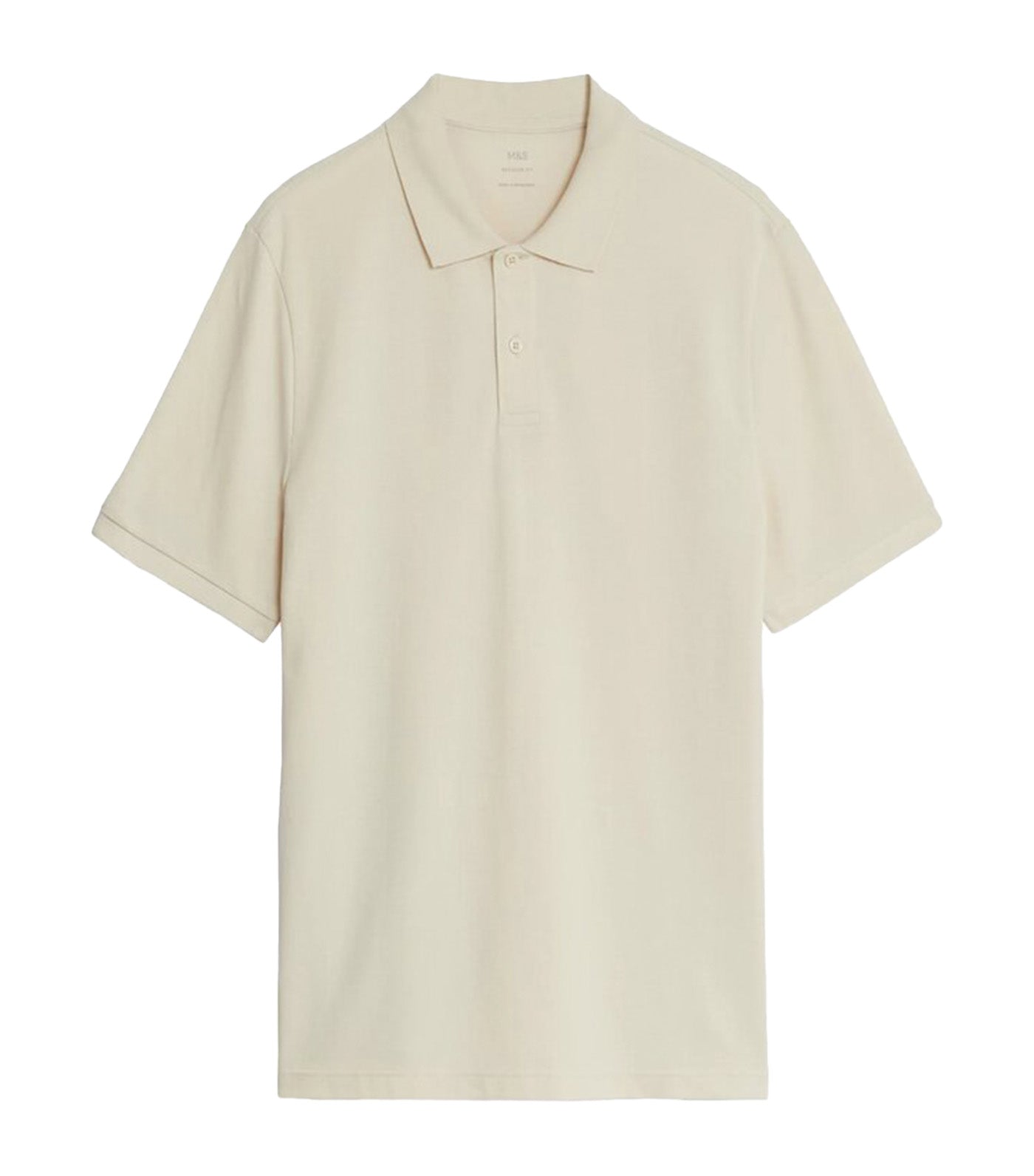 Pure Cotton Pique Polo Shirt Ecru