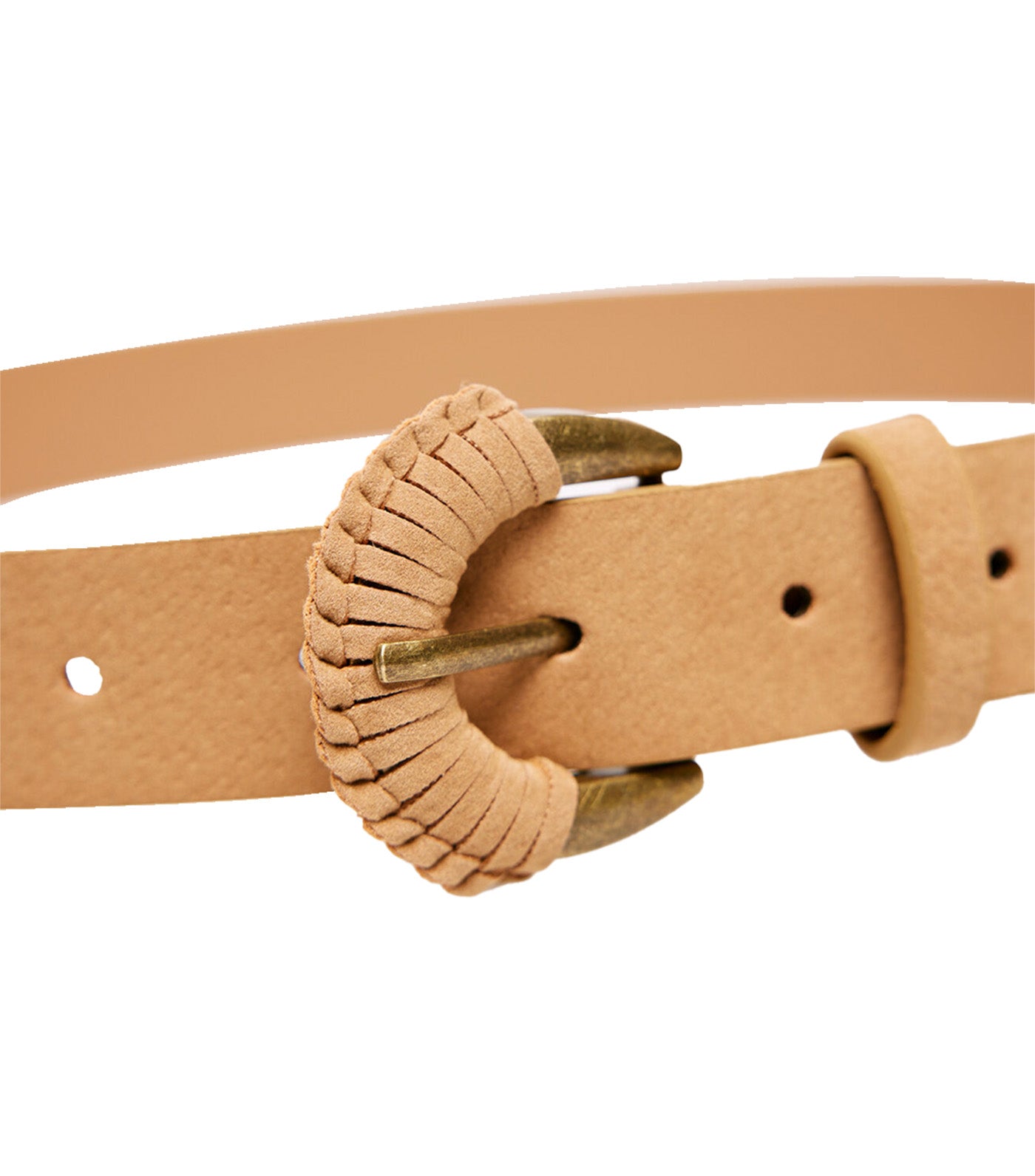 Lined Buckle Belt Sand