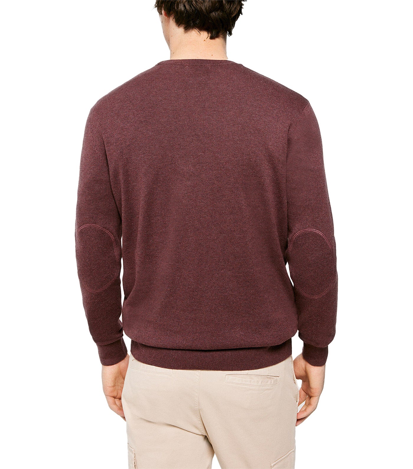 Basic Sweater with Elbow Pads Red