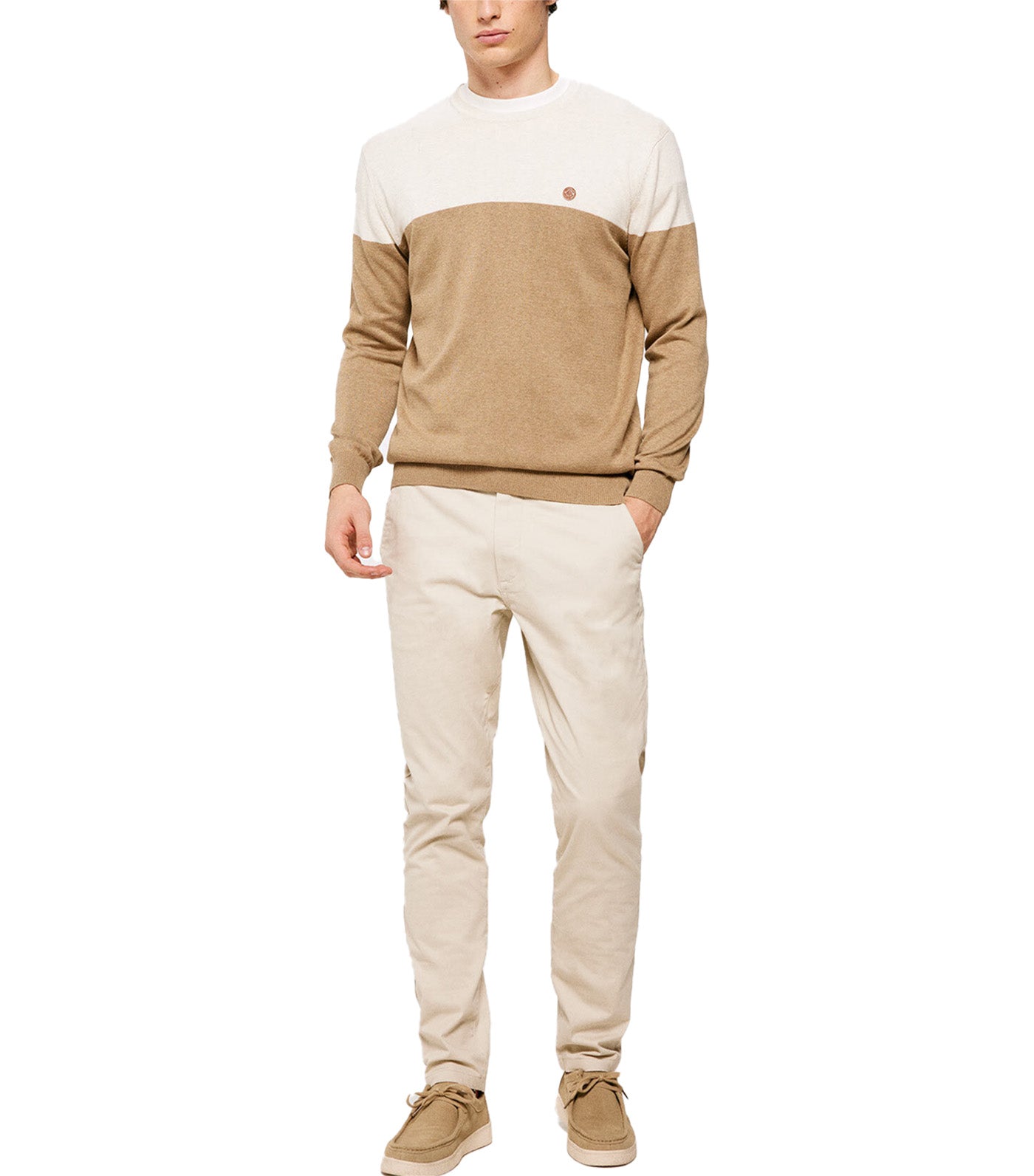 Basic Block Sweater White