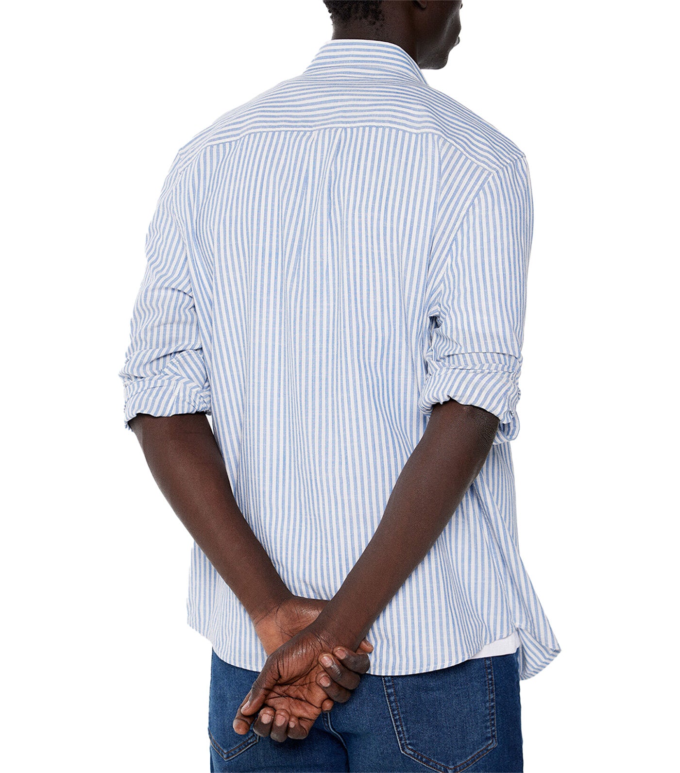 Light Striped Polo Shirt Blue