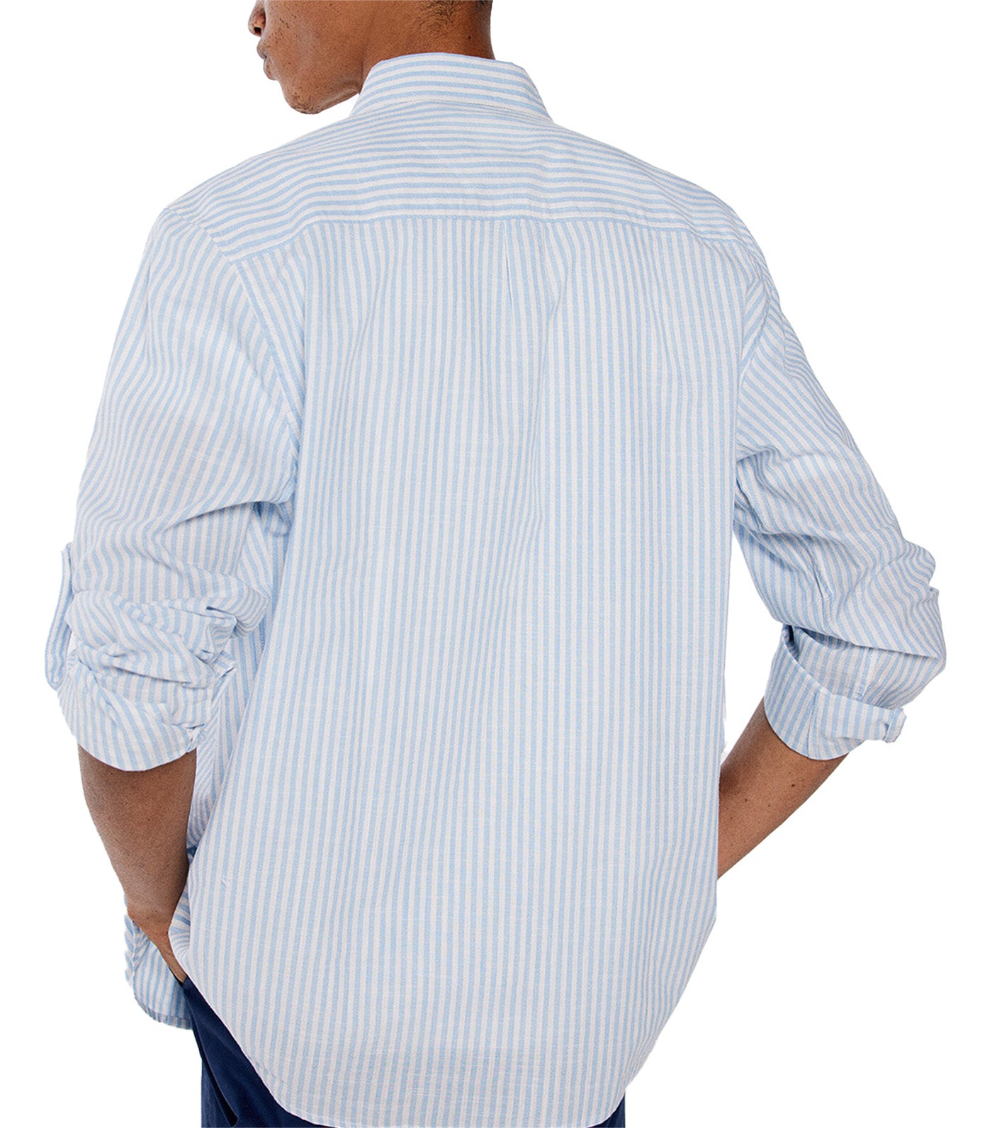 Light Striped Polo Shirt Light Blue