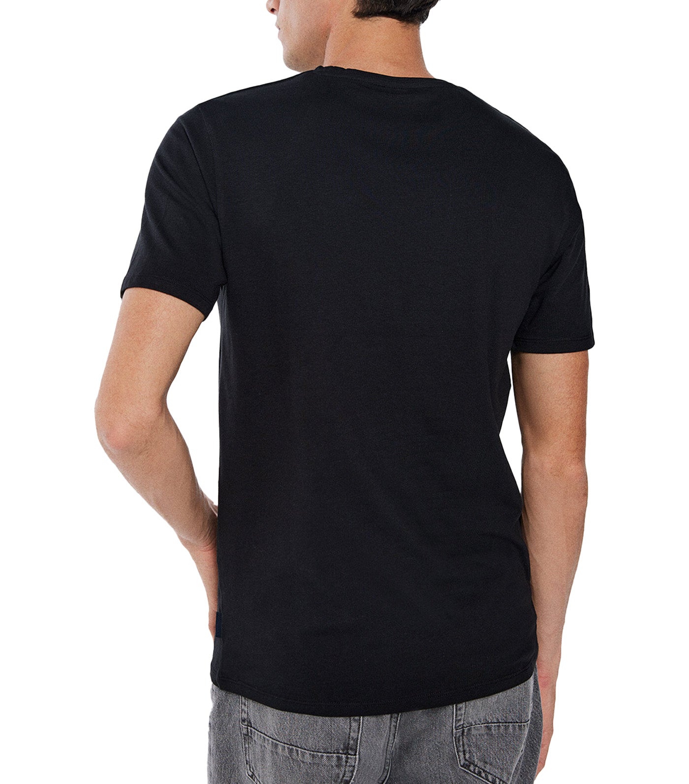 Elastane Round Neck T-Shirt Black