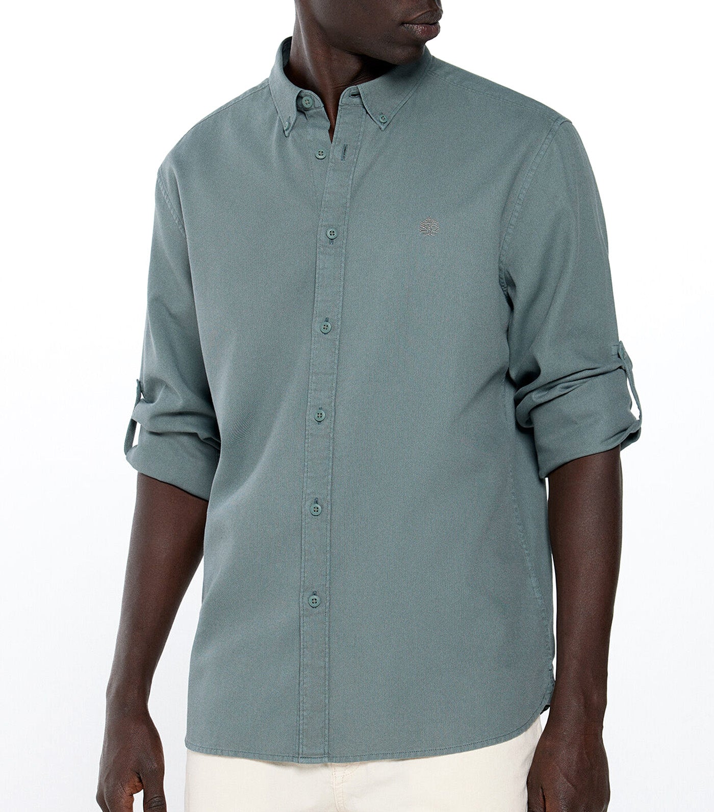 Textured Colored Shirt Green